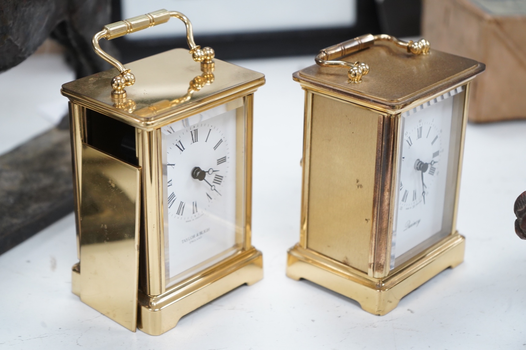 Sundry items to include a Pelham puppet, two timepieces and a mother of pearl dish with 925 silver mounts